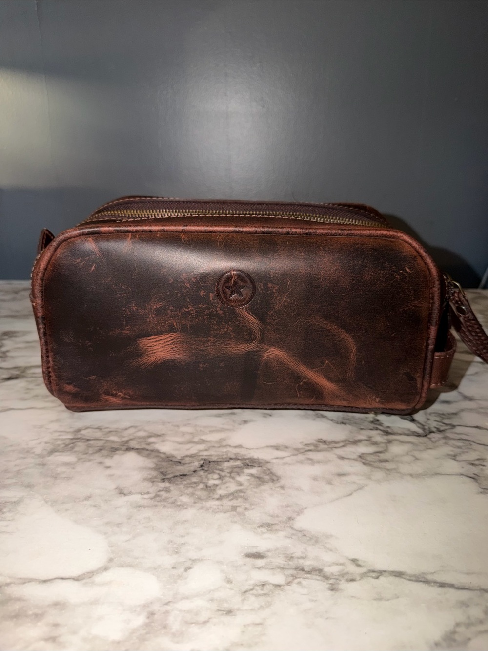 Aaron Leather goods toiletry bag